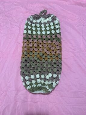 Handmade Crochet Plastic Bag Holder in Earth Tones